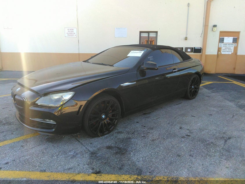 2012 BMW 650I black cabrio gasoline WBALZ3C53CDL73264 photo #3