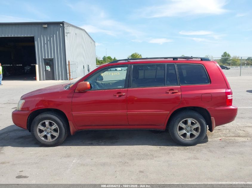2002 Toyota Highlander V6 VIN: JTEGF21A720048416 Lot: 43354212