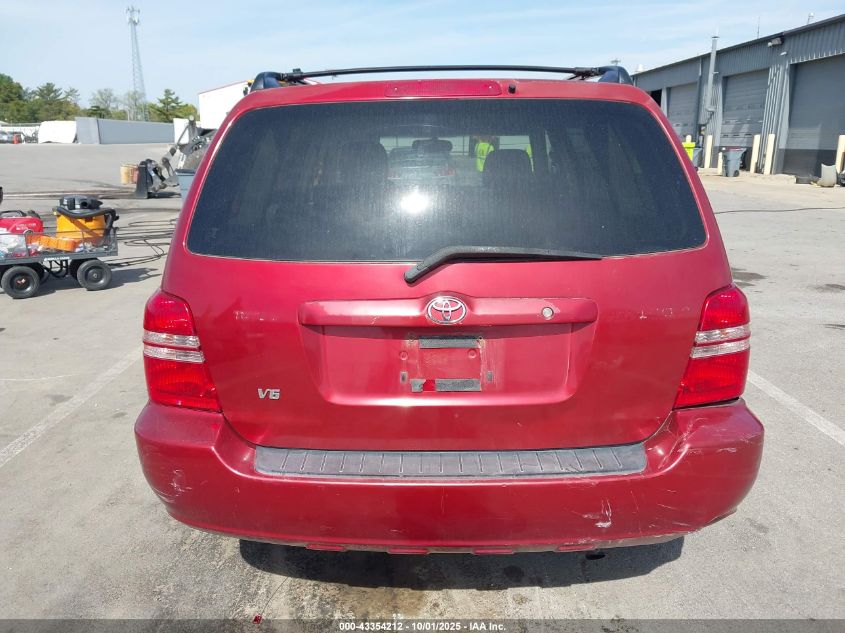 2002 Toyota Highlander V6 VIN: JTEGF21A720048416 Lot: 43354212