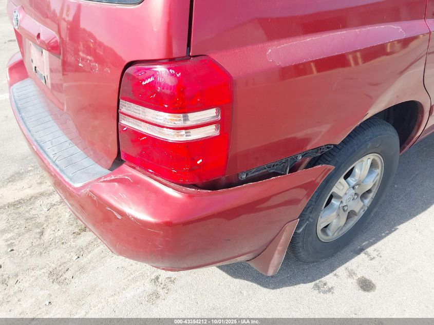 2002 Toyota Highlander V6 VIN: JTEGF21A720048416 Lot: 43354212