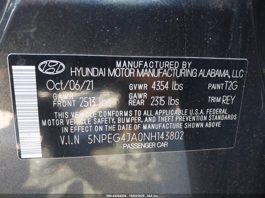 2022 HYUNDAI SONATA SE - 5NPEG4JA0NH143802