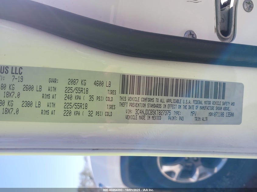 2019 JEEP COMPASS LIMITED 4X4 3C4NJDCB5KT827375