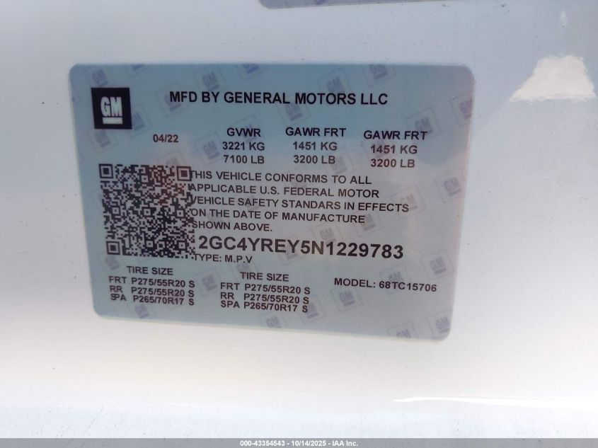 2023 Chevrolet Silverado 2500Hd 4Wd Standard Bed High Country VIN: 2GC4YREY0P1726341 Lot: 43354543