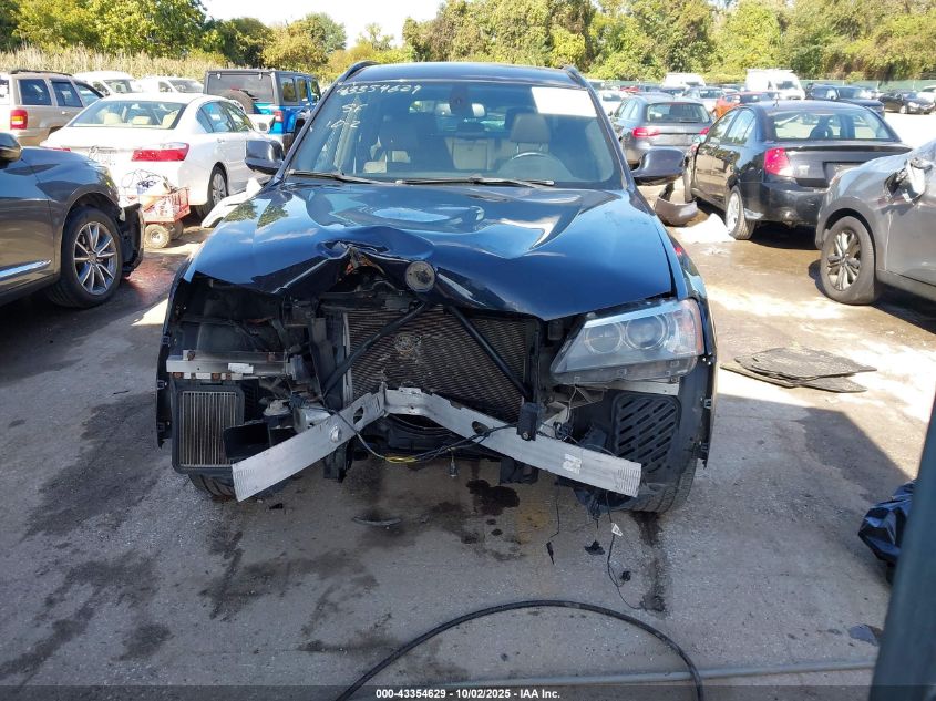 2012 BMW X3 xDrive35I VIN: 5UXWX7C54CL736706 Lot: 43354629