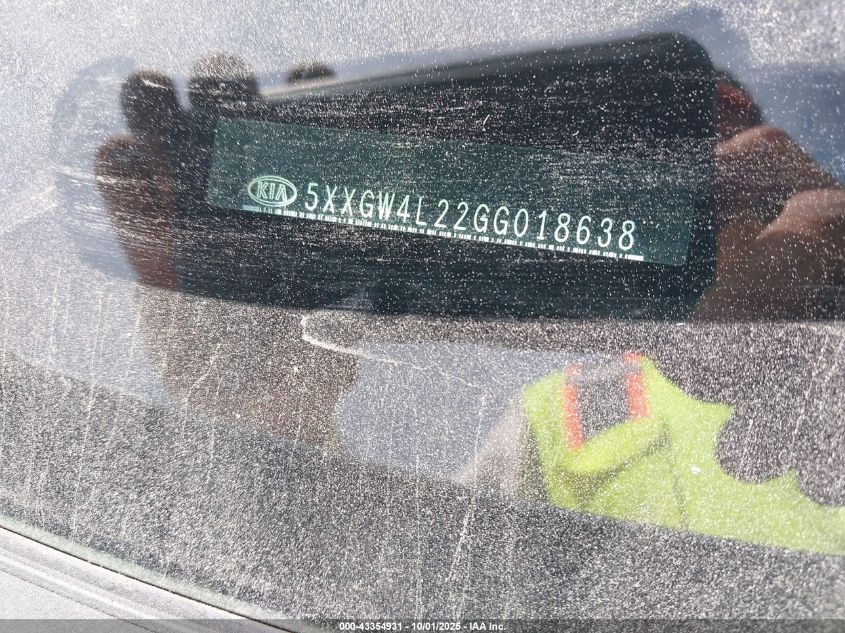 2016 Kia Optima Sx Turbo VIN: 5XXGW4L22GG018638 Lot: 43354931