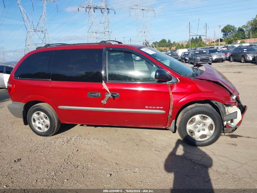 2001 Dodge Caravan Se VIN: 1B4GP25371B274842 Lot: 43355012