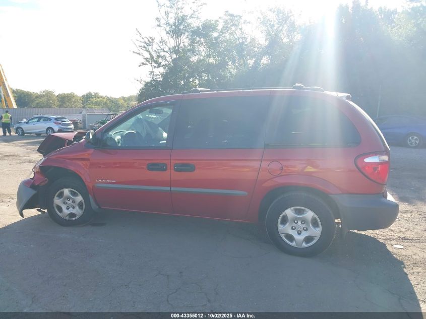 2001 Dodge Caravan Se VIN: 1B4GP25371B274842 Lot: 43355012