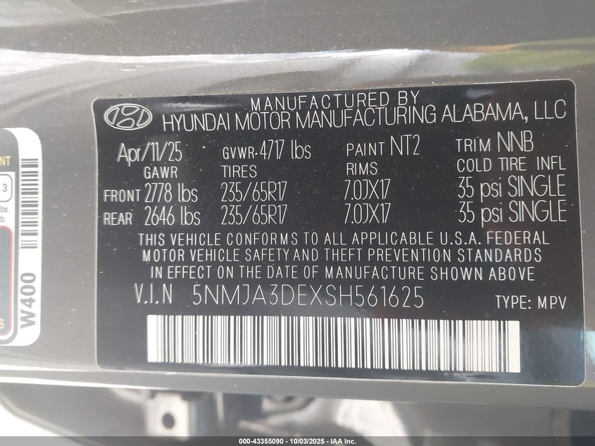 2025 HYUNDAI TUCSON SE - 5NMJA3DEXSH561625