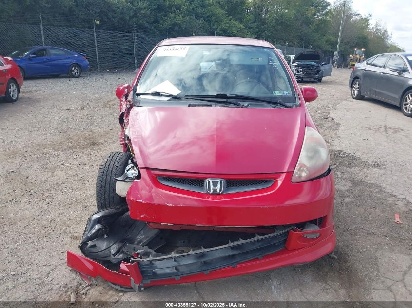 2007 Honda Fit Sport VIN: JHMGD38627S027565 Lot: 43355127