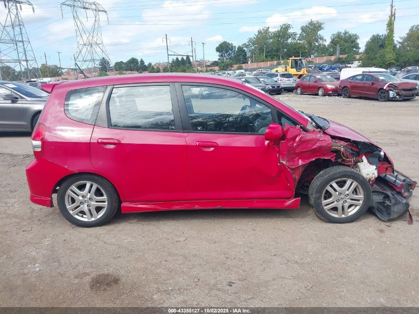 2007 Honda Fit Sport VIN: JHMGD38627S027565 Lot: 43355127