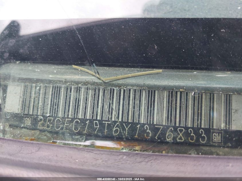 2000 Chevrolet Silverado 1500 Ls VIN: 2GCEC19T6Y1376833 Lot: 43355140