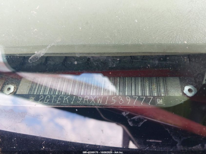 1998 GMC Sierra 1500 Sl Wideside VIN: 2GTEK19RXW1539777 Lot: 43355170