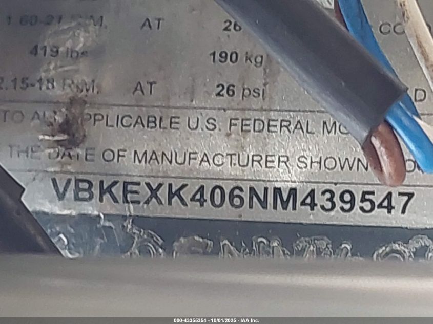 2022 Ktm 500 Exc-F Six Days VIN: VBKEXK406NM439547 Lot: 43355354