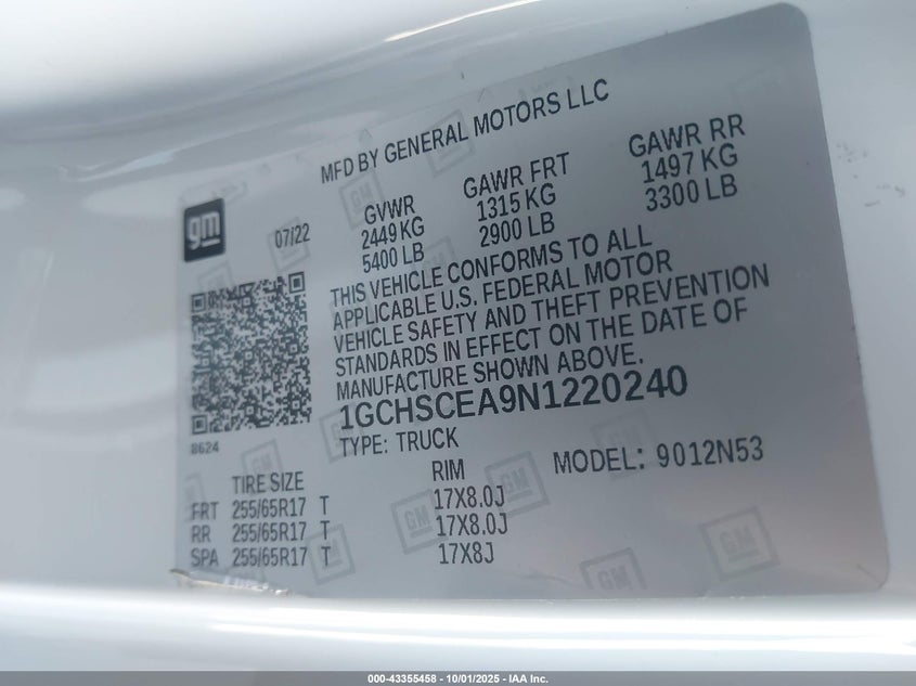 2022 CHEVROLET COLORADO 2WD  LONG BOX LT - 1GCHSCEA9N1220240