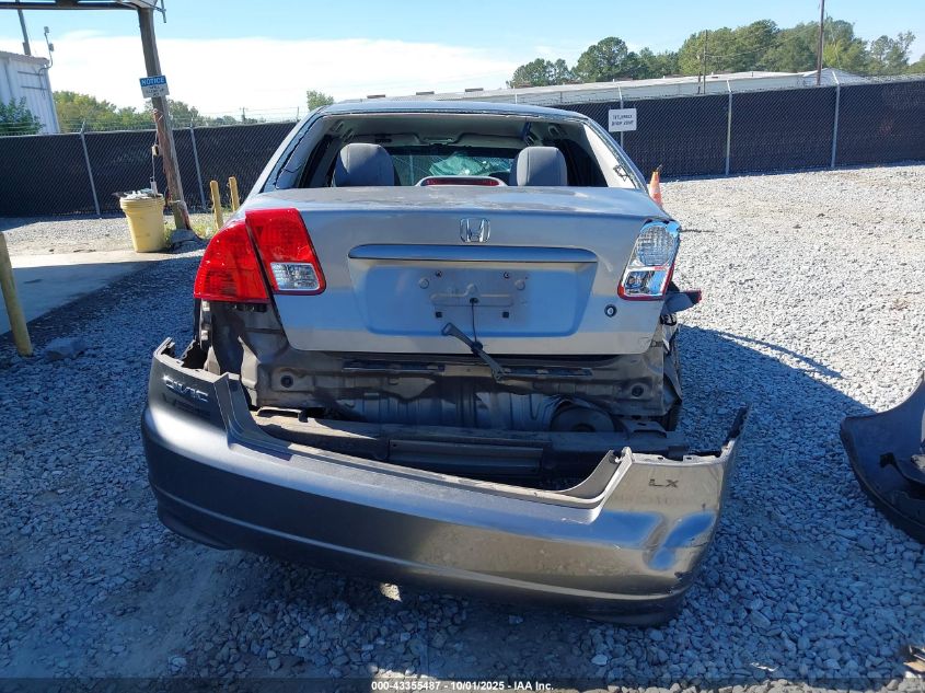 2005 Honda Civic Lx VIN: 2HGES16525H525154 Lot: 43355487