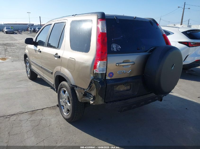 2006 Honda Cr-V Lx VIN: JHLRD685X6C011919 Lot: 43355541