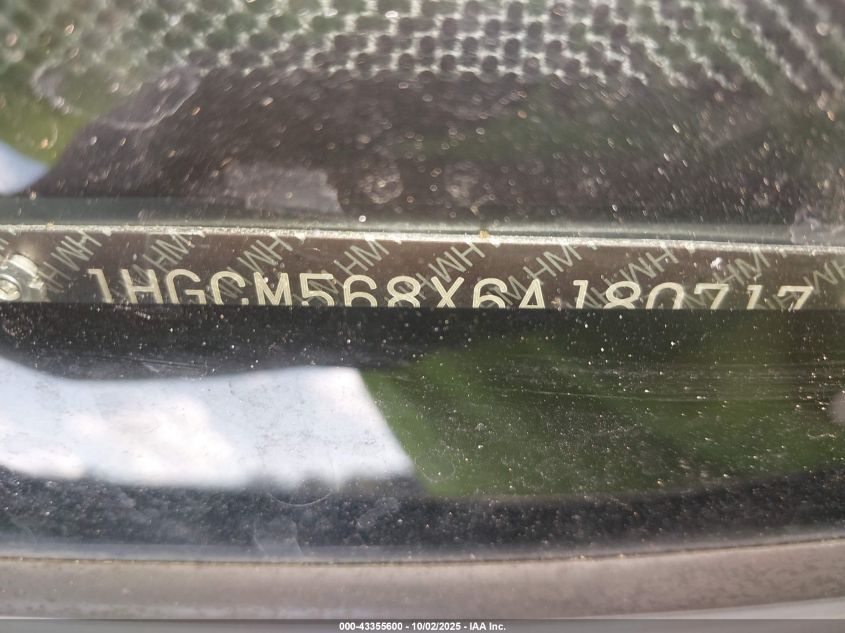 2006 Honda Accord 2.4 Ex VIN: 1HGCM568X6A180717 Lot: 43355600