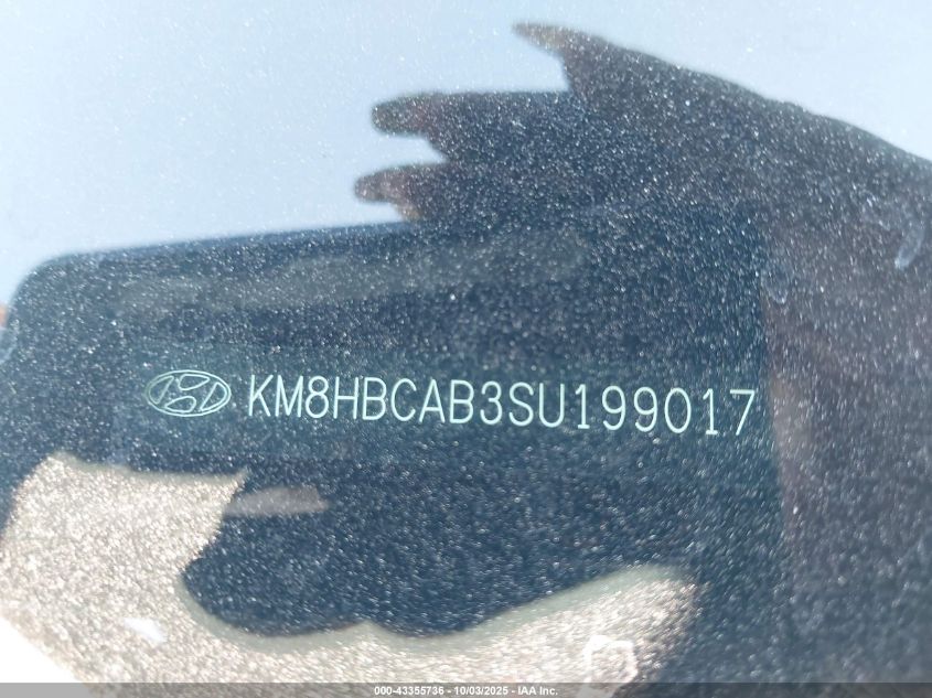 2025 Hyundai Kona Sel VIN: KM8HBCAB3SU199017 Lot: 43355736
