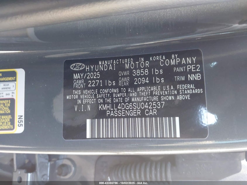 KMHLL4DG6SU042537 2025 HYUNDAI ELANTRA photo no. 9