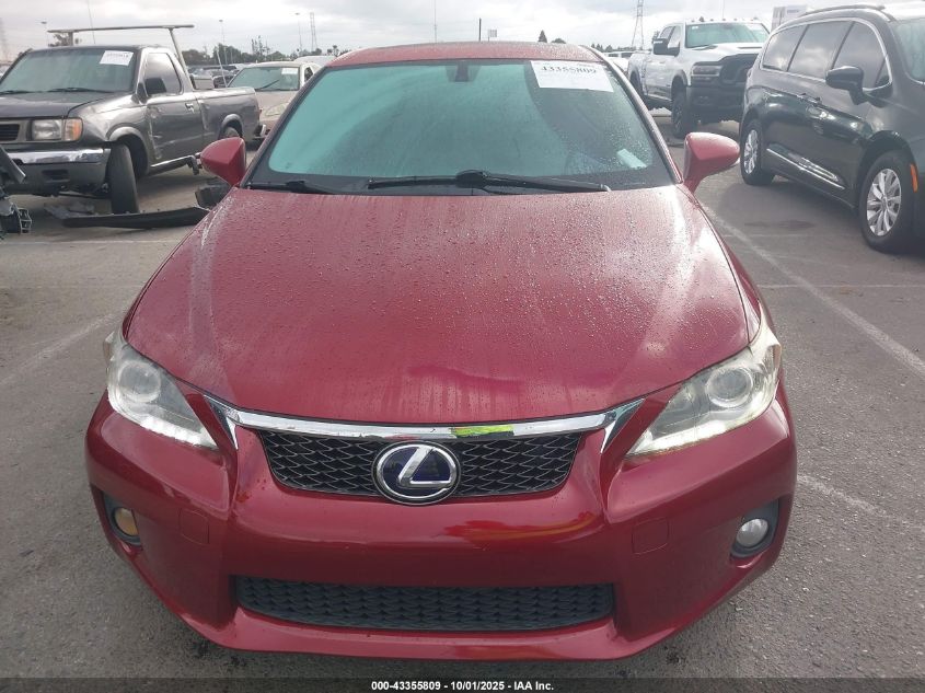 2012 Lexus Ct 200H Premium VIN: JTHKD5BH2C2090384 Lot: 43355809