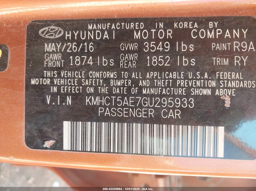 2016 HYUNDAI ACCENT SE - KMHCT5AE7GU295933