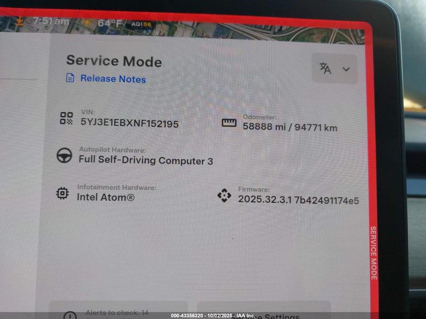 2022 Tesla Model 3 Long Range Dual Motor All-Wheel Drive VIN: 5YJ3E1EBXNF152195 Lot: 43356320