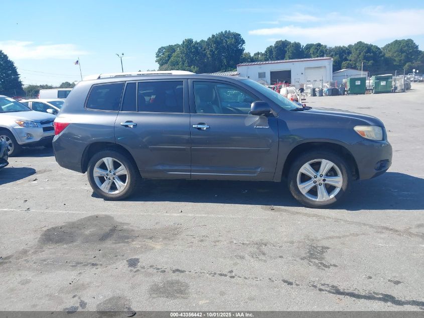 2008 Toyota Highlander Limited VIN: JTEES42A782043758 Lot: 43356442
