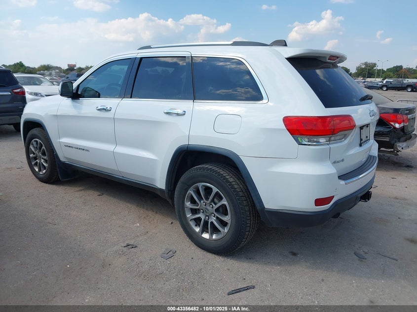 Vin: 1c4rjfbgxec238400, lot: 43851203, jeep grand cherokee limited 20143