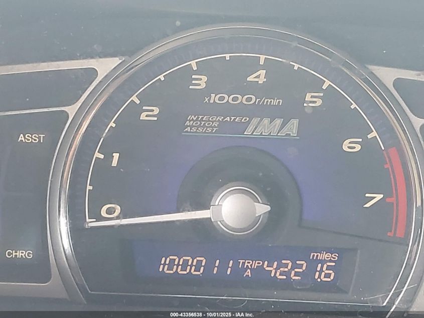 2009 Honda Civic Hybrid VIN: JHMFA36259S001274 Lot: 43356538