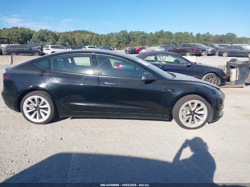 2022 Tesla Model 3 Rear-Wheel Drive VIN: 5YJ3E1EA8NF185817 Lot: 43356566