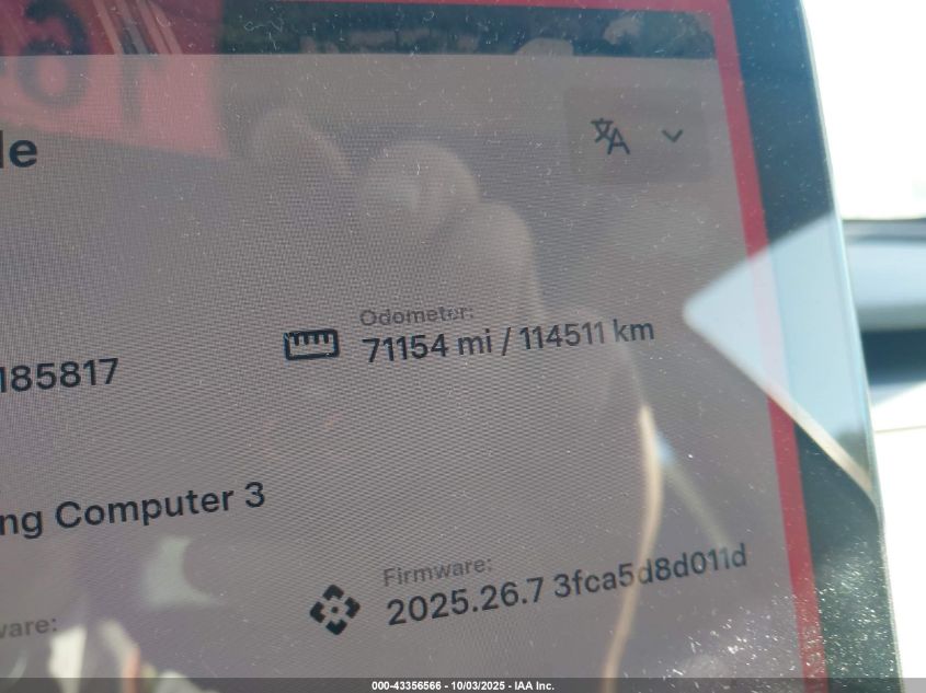 2022 Tesla Model 3 Rear-Wheel Drive VIN: 5YJ3E1EA8NF185817 Lot: 43356566