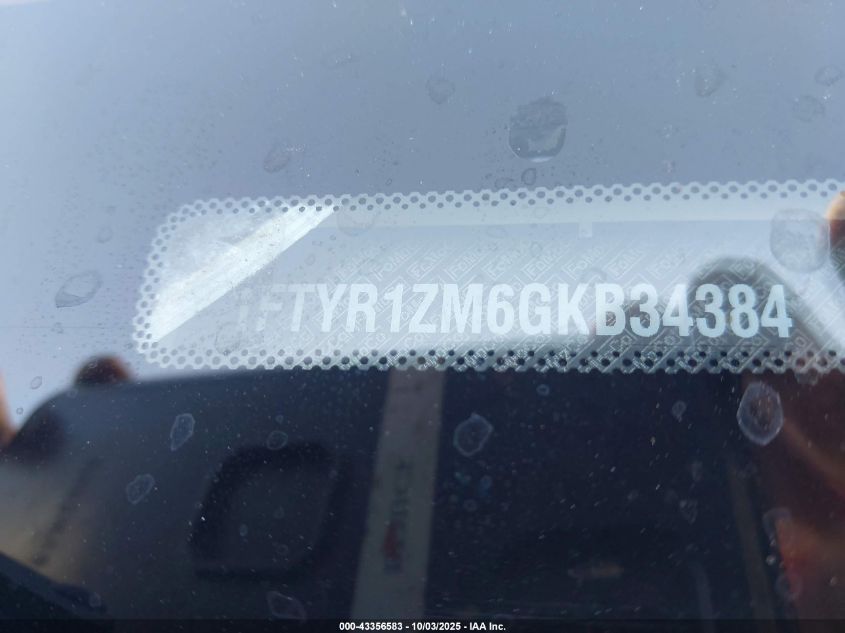 2016 Ford Transit-250 VIN: 1FTYR1ZM6GKB34384 Lot: 43356583