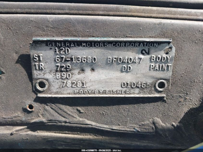 1967 Chevrolet El Camino VIN: 136807711976 Lot: 43356670