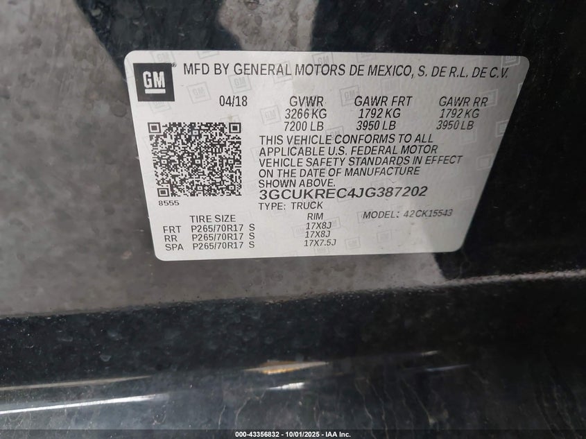 2018 CHEVROLET SILVERADO 1500 1LT - 3GCUKREC4JG387202