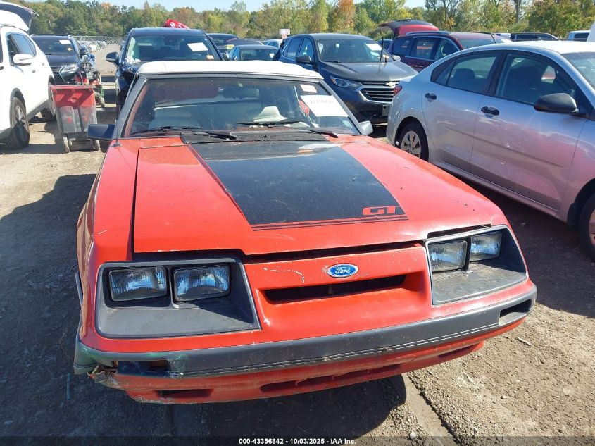 1986 Ford Mustang Lx/Gt VIN: 1FABP27M8GF223182 Lot: 43356842