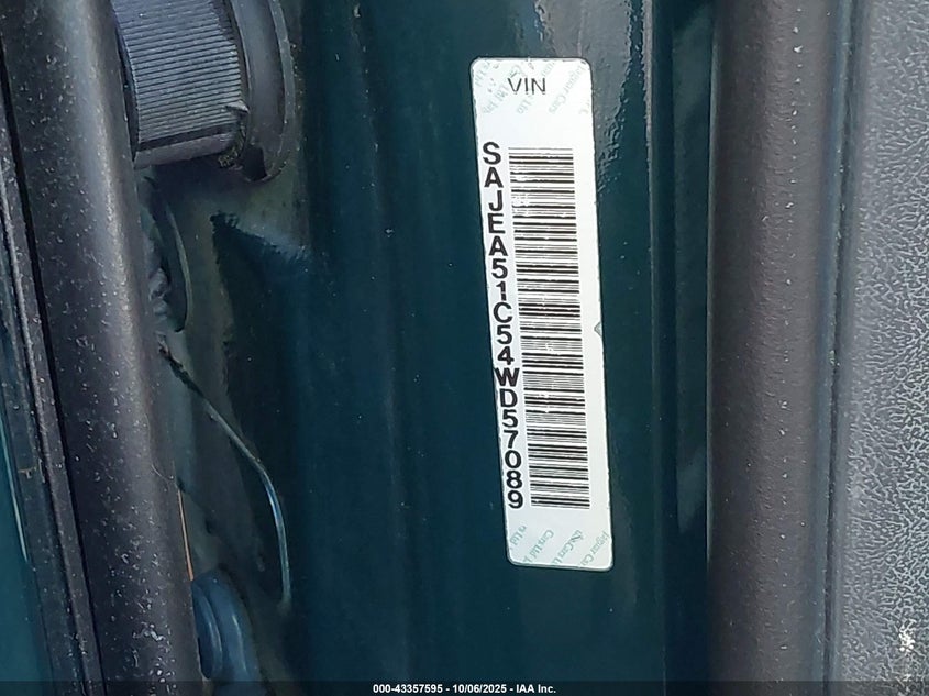 2004 Jaguar X-Type 3.0 VIN: SAJEA51C54WD57089 Lot: 43357595