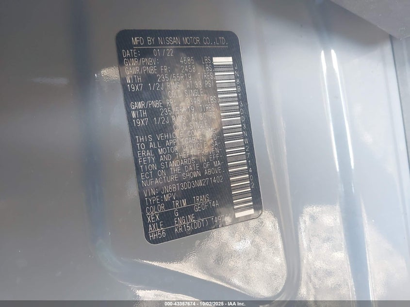 2022 NISSAN ROGUE PLATINUM INTELLIGENT AWD - JN8BT3DD3NW271402