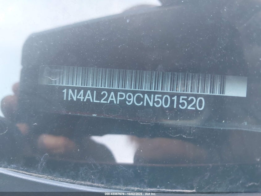 2012 Nissan Altima 2.5 S VIN: 1N4AL2AP9CN501520 Lot: 43357678