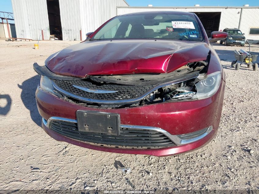 2016 Chrysler 200 Lx VIN: 1C3CCCFBXGN180376 Lot: 43357932