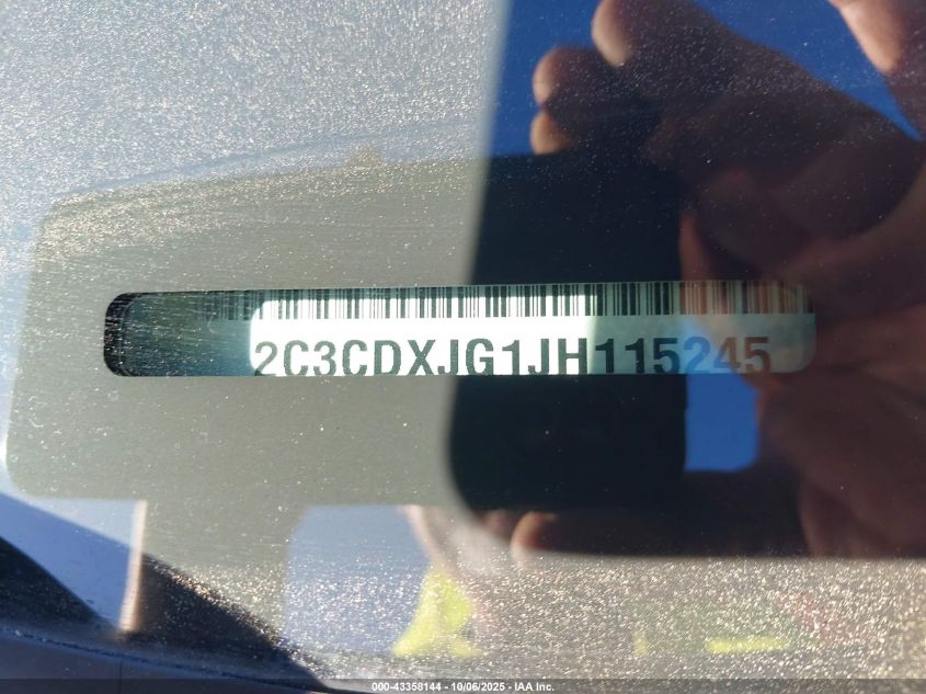 2018 Dodge Charger Gt Awd VIN: 2C3CDXJG1JH115245 Lot: 43358144