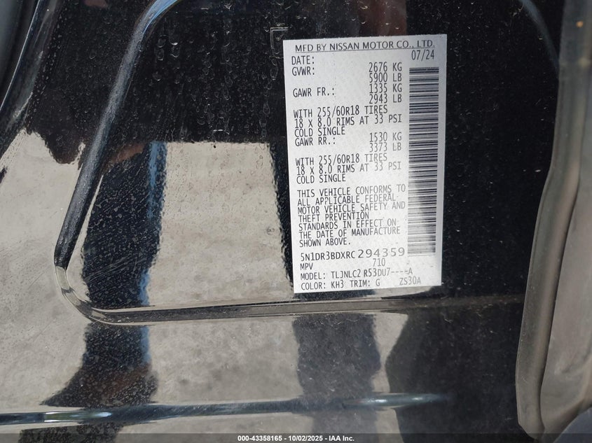 2024 NISSAN PATHFINDER SV 4WD - 5N1DR3BDXRC294359