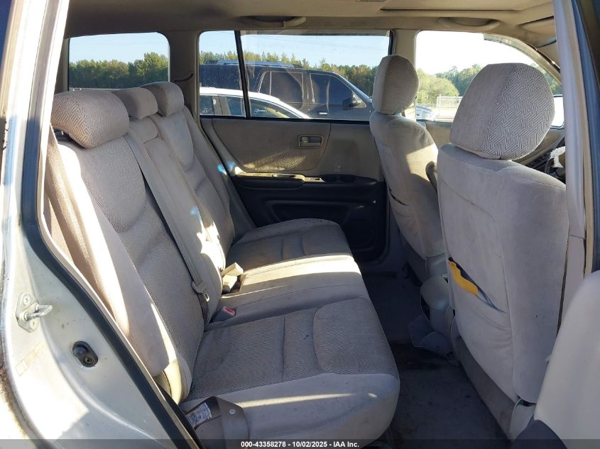 2003 Toyota Highlander V6 VIN: JTEGF21AX30075160 Lot: 43358278