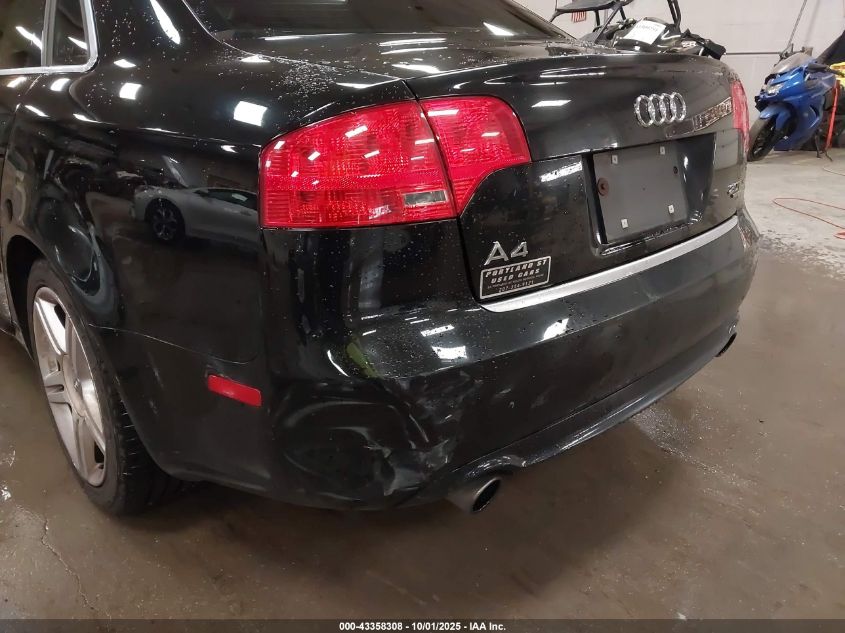 2008 Audi A4 2.0T VIN: WAUDF78E98A045627 Lot: 43358308