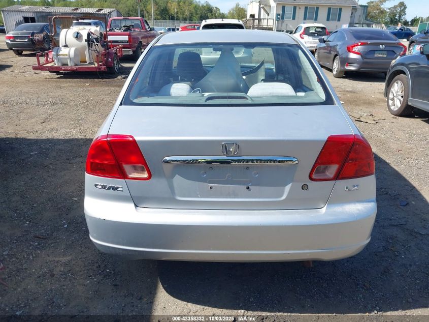 2001 Honda Civic Lx VIN: 1HGES16581L064328 Lot: 43358332