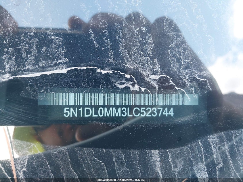 2020 Infiniti Qx60 Luxe Awd VIN: 5N1DL0MM3LC523744 Lot: 43358388