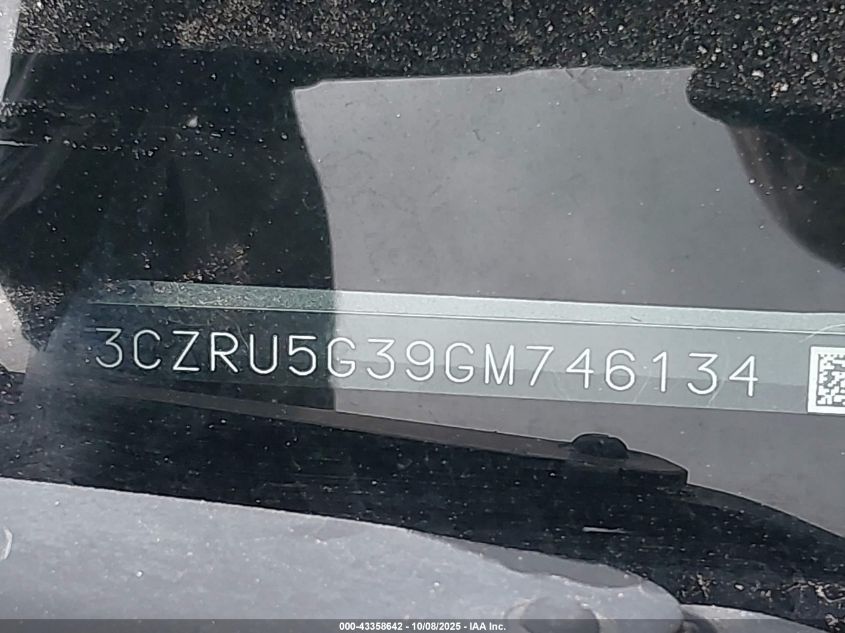 2016 Honda Hr-V Lx VIN: 3CZRU5G39GM746134 Lot: 43358642