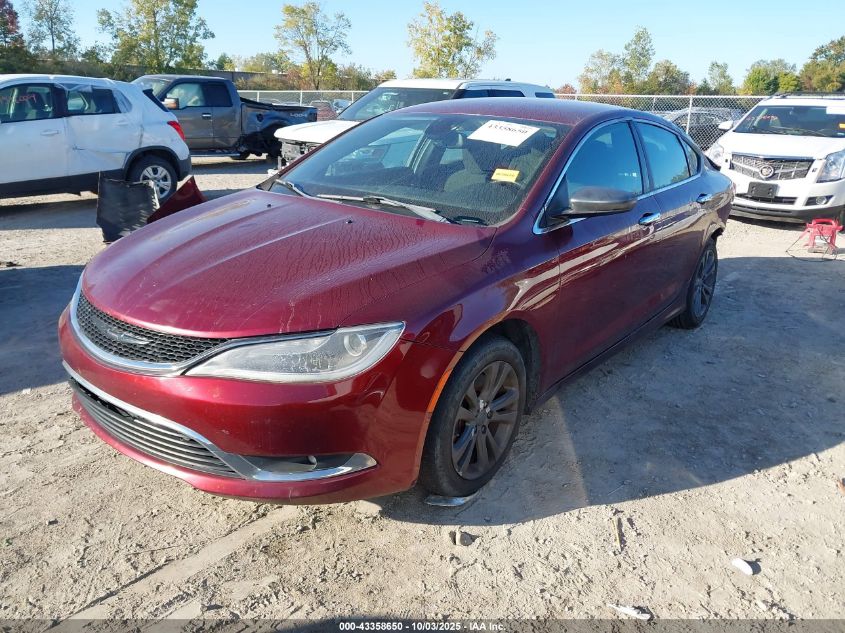 2016 Chrysler 200 Limited red sedan flexible 1C3CCCAGXGN197343 photo #3