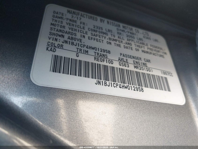 JN1BJ1CP4HW012958 2017 NISSAN ROGUE photo no. 9
