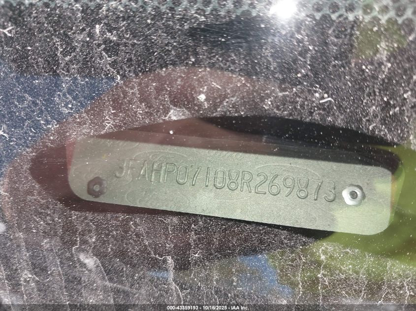 2008 Ford Fusion Se VIN: 3FAHP07108R269873 Lot: 43359193