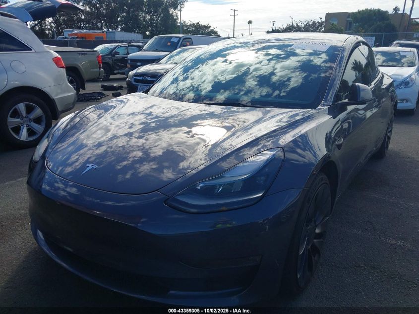 2022 Tesla Model 3 Performance Dual Motor All-Wheel Drive VIN: 5YJ3E1EC5NF339286 Lot: 43359305